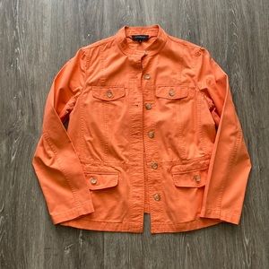 Talbots Medium Cotton jacket. Autumn Orange with gorgeous button details!